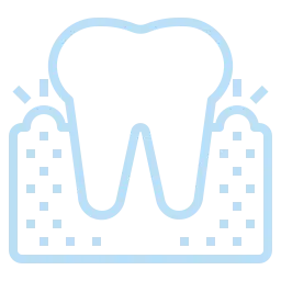 Pet periodontal disease illustration showing gum inflammation and tooth damage